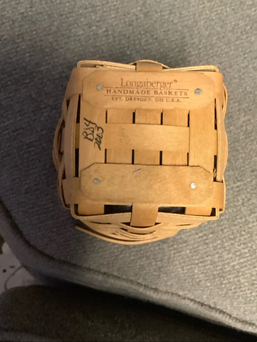Longaberger Tan and Brown Woven Tapered Basket